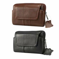 Waist Belt Genuine Leather Phone Case Pouch For Galaxy A10 A20 A40 A60,Oppo Reno 10x zoom Reno 5G A9,Realme 1 3 2 Pro U1 C2 C1