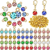 120pcs Charms for Jewelry Making Birthstone Charms Earring Charms Flower Charms Silver Charms Bling Charms Enamel Charms Jewelry