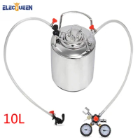 2.5 gallon 10L Cornelius style stainless steel Beer Keg &amp; Faucet Tubing Kit &amp; Co2 Regulator Dual Gauge