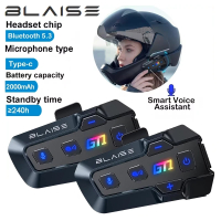 BLAISE GT1 Intercom Motorcycle Helmet Bluetooth Headsets 2 Rider Communication Moto 1km Music Sharin