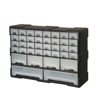 黑色大款抽屜式零件盒零件箱元件盒收納柜螺絲積木整理收納盒掛壁