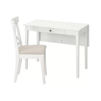 IDANÄS/INGOLF 餐桌附1張餐椅, 白色/hallarp 米色