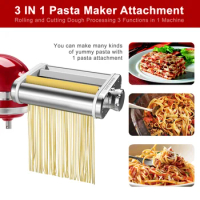 3 in 1 Pasta Maker Attachments Set Stainless Steel Spaghetti Noodle Dough Making Tools Roller Presser Machine For Kitchen Aid