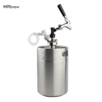 5L Mini Beer Keg Growler + Mini Keg Dispenser with Draft beer tap and gas &amp; Liquid ball lock Homebrew Beer