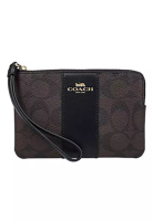 Coach COACH L型拉鏈皮革手拿包 (58035) – Brown/Black