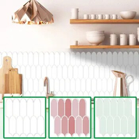 Wostick Feather 3D Self-adhesive Wall Tiles Peel and Stick Kitchen Wall Stickers Real Tile Effect Strong Adhesive Wallpapers