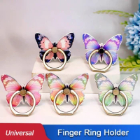 Foldable Butterfly Painted Cute Cell Phone Finger Ring Holder Stand for IPhone Samsung Xiaomi Grip Universal Bracket Accessories