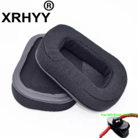 XRHYY Black Replacement Ear Pads Cushions Earpad Foam Cover For Logitech G633, G933 Headphone / Headset + Free Rotate Cable Clip
