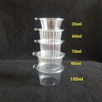 50pcs Mika Cup Puding 35ml 60ml 70ml 90ml 100ml Topaz / Cup Jelly / Sauce Cup / Cup sambal / Mika Sa