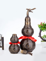 歐圣英銅葫蘆擺件開蓋八卦龍頭葫蘆擺設家居客廳辦公室桌面裝飾品