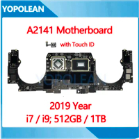 A2141 Motherboard For MacBook Pro Retina 16" A2141 Logic Board 2.3GHz 2.6Ghz i7 i9 512GB 1TB 2TB With Touch ID 2019