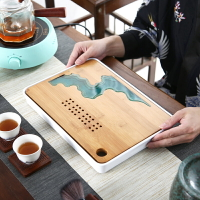 晟窯竹制干泡茶盤儲水整套功夫茶具家用日式簡約茶海現代客廳茶盤