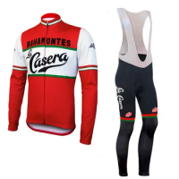 La Casera Bahamontes Retro Classic Spring Autumn Long Sleeve Cycling Sets Racing Bicycle Clothing Maillot Ropa Ciclismo