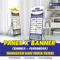 Paket X Banner Transfer dan Tarik Tunai Konter (Banner & Standing) Ukrn.60x160cm