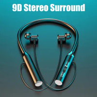 UKGO Bluetooth-compatible Earphone Wireless Headphone Magnetic Sport Neckband Neck-hanging TWS Earbuds Wireless Headset with Mic