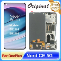 Original 6.43" Fluid AMOLED For OnePlus Nord CE 5G LCD Display Touch Screen Digitizer Assembly Replacement Parts EB2101, EB2103