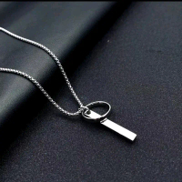 KALUNG TITANIUM PRIA WANITA MODEL LIONTIN BALOK RING