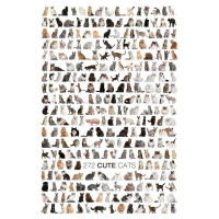 HC - 台灣製優質夜光拼圖1000片 - 272 CUTE CATS  1000-001