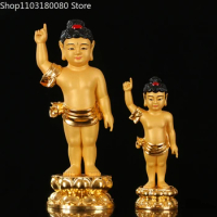 Copper Brass Gilding Shakyamuni Buddha Statue Prince Buddha Statue Bathing of the Buddha