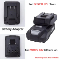 Battery Adapter For FERREX 20V Lithium Battery Converter TO BOSCH 18V Brushless Cordless Drill Tools (Only Adapter)