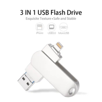 JASTER 3in1 Iphone lightning USB 3.0 Flash Drives OTG For ipad Android 256GB 128GB 64GB 32GB 8GB Pen Drive Memory stick U disk