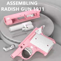 Decompression Props Toy Gun Mini M1911 style Assemble Detachable Non-launch Gun Toy for Children's Stress Relief Gift