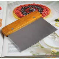 【刮刀-不銹鋼刀-木柄-3支/組】切面刀按板刀奶油刮刀刮板 蛋糕麵包烘焙工具(15*11.5cm) 3支/組-8001002