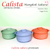 Calista Mangkok Plastik Sakura Serbaguna Dengan Tutup Bowl