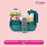 Babymoov Nutribaby+ – Opal Green | Food Processor 5in1 Bayi | Steam, Blend, Steril & Pemanas Botol –