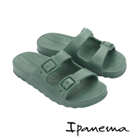 Ipanema-雙釦帶造型平底拖鞋-綠色
