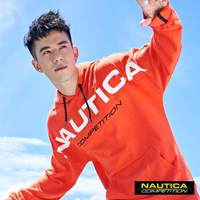 【NAUTICA】COMPETITION大LOGO連帽長袖T恤(橘色)
