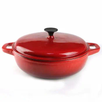 30cm 4.4L Red Enameled Cast Iron Casserole Seafood Stew Pot
