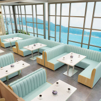長條凳 長條沙發凳 休息區等候凳 免運 網紅奶茶店卡座沙發桌椅組合長條咖啡西餐廳半圓uL形靠墻凳卡位 可開立發票 快速發貨