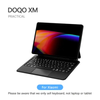 DOQO XM: Leather Keyboard case，Smart Tablet Accessories Backlight Wireless Keyboard with Trackpad For Xiaomi Mi Pad 5/5 Pro