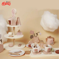 Wooden Pretend Play Toys for Girls Tea Sets Play Food Toys Kitchen Role Play Imitation Game Early Educational Toys for Girls Boy