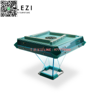 【千羽家居】Tiffany藍玻璃麻將桌意式電動全自動高檔家用棋牌室蒂芙尼麻將機