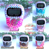 Tasbih Digital POLOS OMBRE tasbih digital blink bling hias cincin mutiara alat hitung dzikir cantik