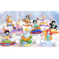 9Pcs/Set Disney Princess Carousel Series Aurora Belle Rapunzel Ariel Cinderella Snow White Jasmine Pocahontas Mulan Figures Toys