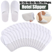 10/20/40/80/160/240Pairs Hotel Slippers Disposable Wedding Guest Slippers Household Bulk Slipper Non-Slip Spa Slippers Wholesale