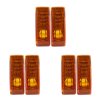 6Pcs Car Fender Turn Signal Light Indicator Repeater Lamp Cover Yellow For Mercedes Benz W124 R129 W140 W202 W201