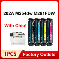 Compatible 202A Toner Cartridge for HP M254dw M254nw M281FDN M281FDW M280NW CF500A CF501A CF502A CF503A Printer Rest Refill