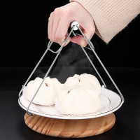 Stainless Steel Foldable Hot Dish Clamp Anti-Scald Bowl Clip Plate Pot Gripper Kitchen Utensil Holder Kitchen Tool