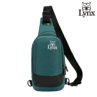 【Lynx】美國山貓極簡休閒防潑水布包單肩包 胸包 湖水綠