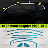 For Chevrolet Captiva 2008-2018 Stainless Car Window Strip Cover Trim 8pcs car accessories