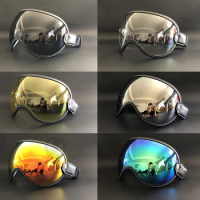 Retro Motorcycle Goggles Half Face Helmets Lens Glasses Helmet Bubble Visor For SHOEI JO EX-ZERO Arai Classic AIR BELL Simpson