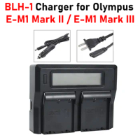 E-M1 Mark III Charger E-M1 Mark II LCD Dual Charger for Olympus E-M1 Mark III Battery Charger