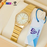 Brand New Wonen Watch Luxury Golden Quartz Stainless Steel Bracelet Waterproof Ladies Golden Wristwatch Girl Clock Relogio mujer