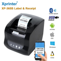 XP365B Smartphone Thermal Printer Label Thermal Printer Label 20-80MM Printing Size Bluetooth Barcode Printer