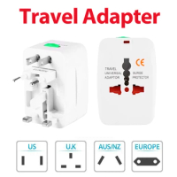 International Plug Adapter AC Power Charger Adapter All In One Without USB Port AU US UK EU Converter World Travel Universal