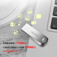 SanDisk 100% Original Genuine Metal Encryption Flash Drive USB 3.1 32GB 64GB 128GB 256GB 512GB 150MB/s High Quality Usb Stick